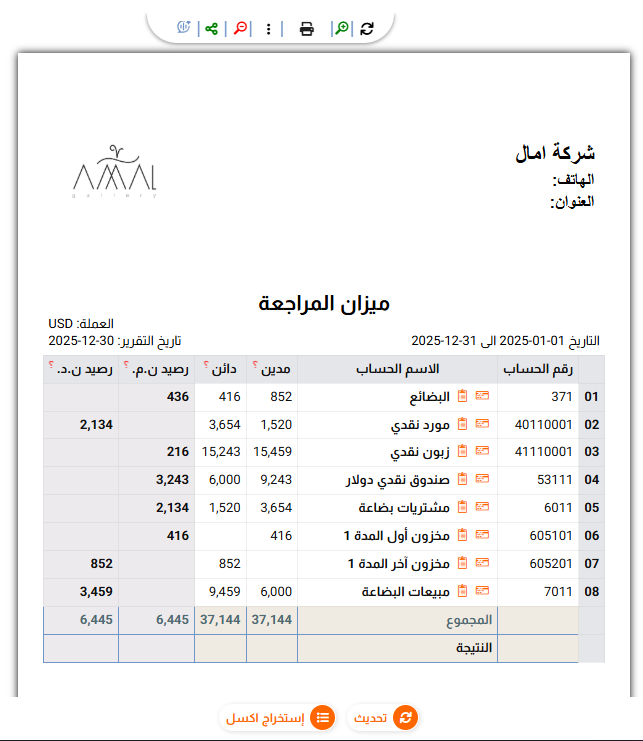 ميزان المراجعة